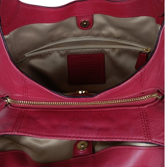 Red Coach Campbell Leather Hobo Shoulder Bag - Picture 7 of 11